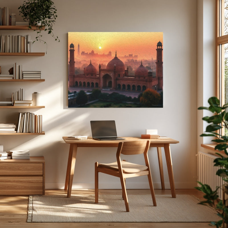 Badshahi Mosque at Sunset — Lahore, Pakistan, view 4
