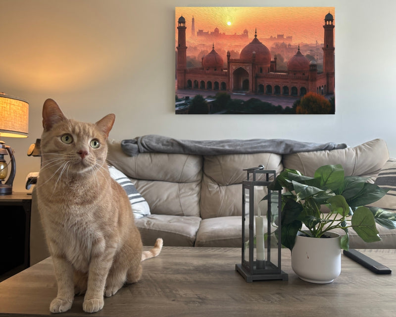 Badshahi Mosque at Sunset — Lahore, Pakistan, view 2