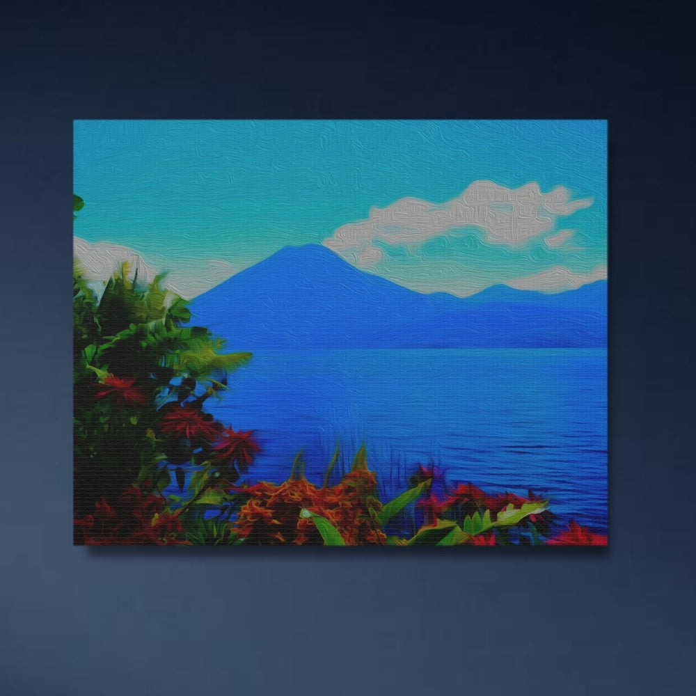 Lake Atitlan, Guatemala | Volcanic Lake Tropical Shore | Original Series Gallery Canvas detail