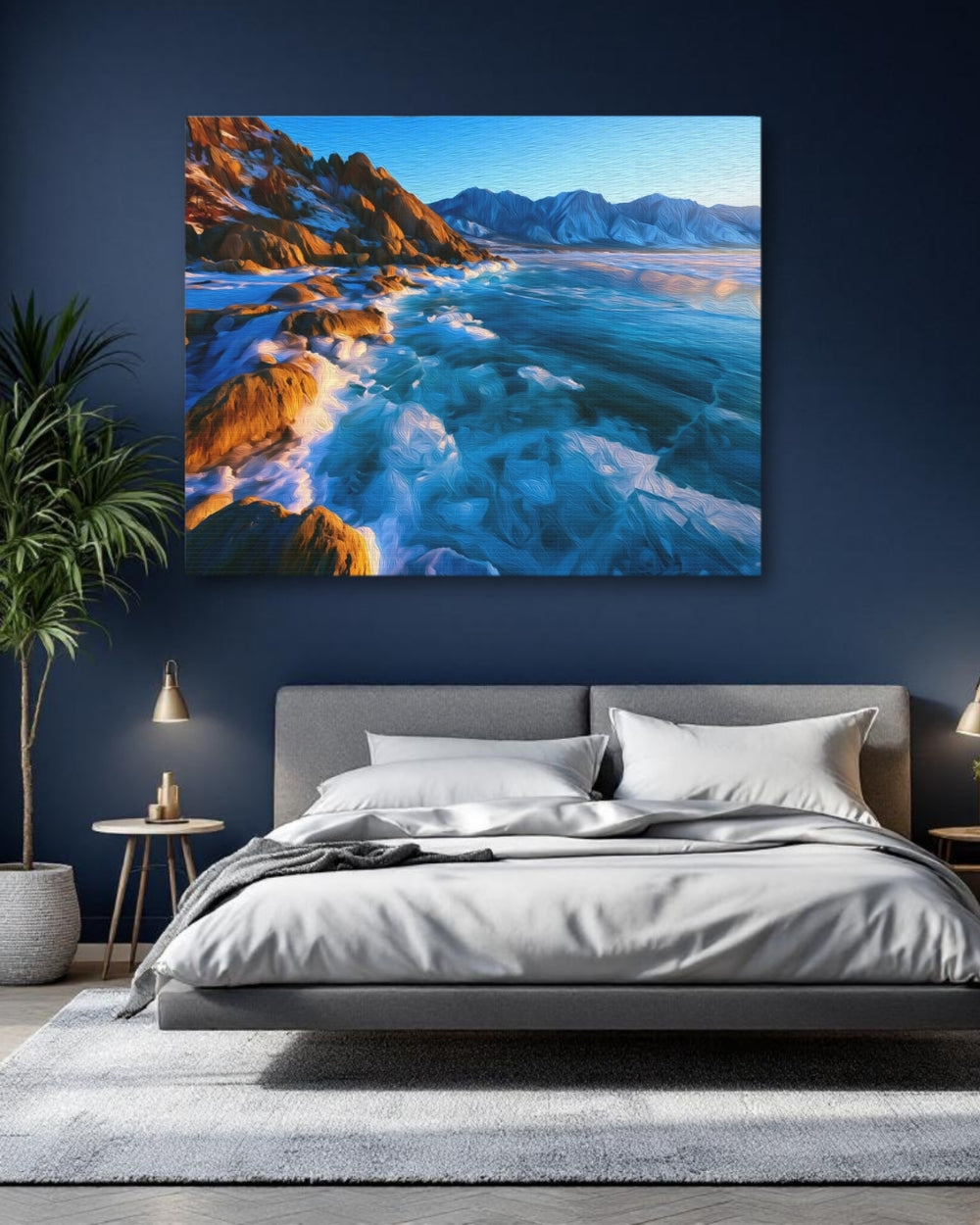 Lake Baikal, Russia | Rocky Shores Turquoise Waters | Original Series Gallery Canvas detail
