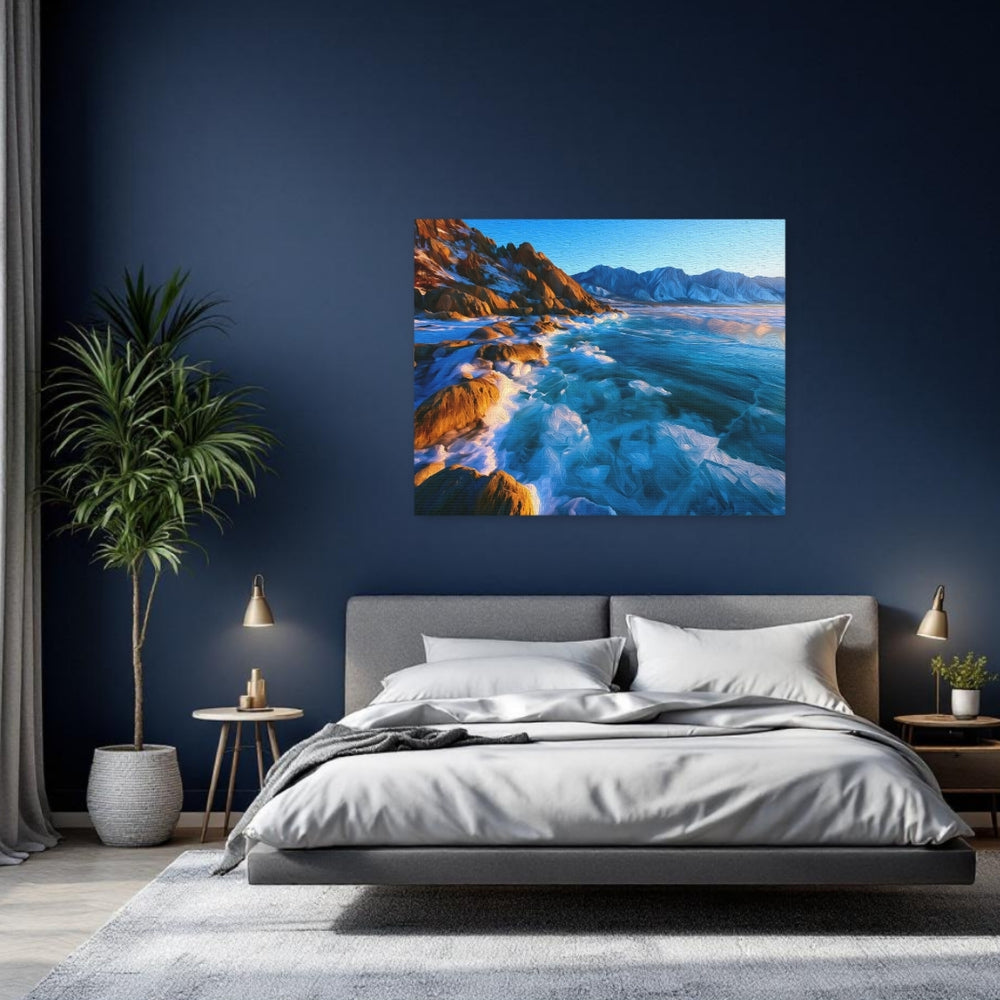 Lake Baikal, Russia | Rocky Shores Turquoise Waters | Original Series Gallery Canvas detail