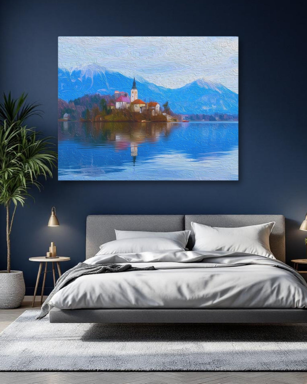 Lake Bled, Slovenia | Island Church on Lake | Original Series Gallery Canvas detail