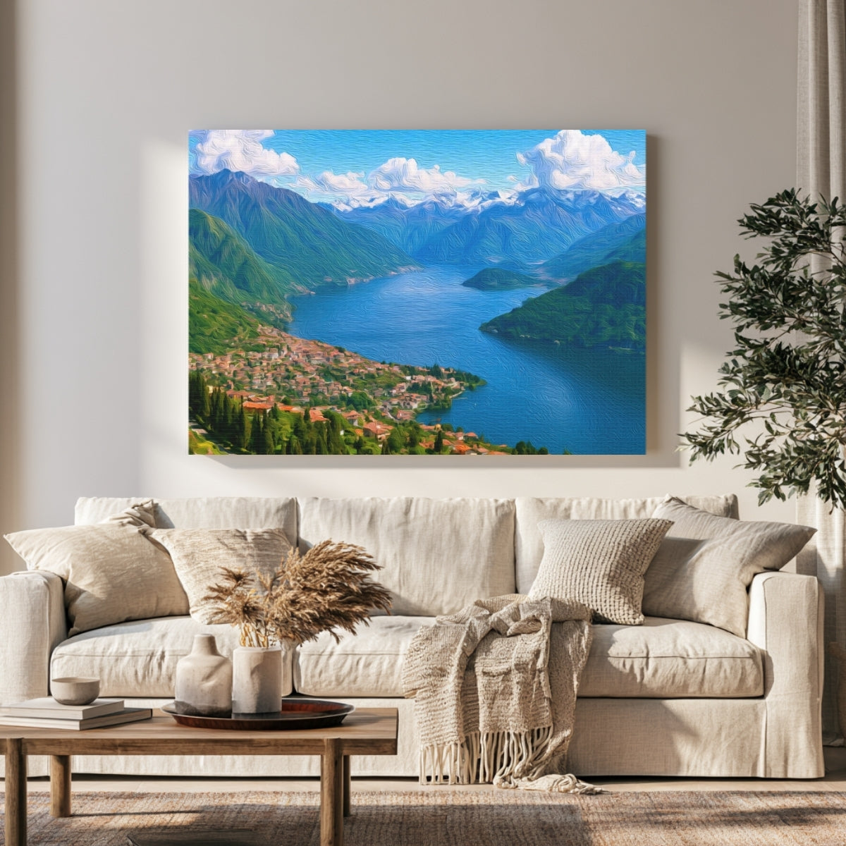 Lake Como Hillside Village Panorama — Lake Como, Italy, view 1