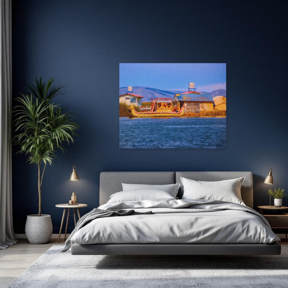 Lake Titicaca, Peru | Floating Islands Reed Boats | Original Series Gallery Canvas detail