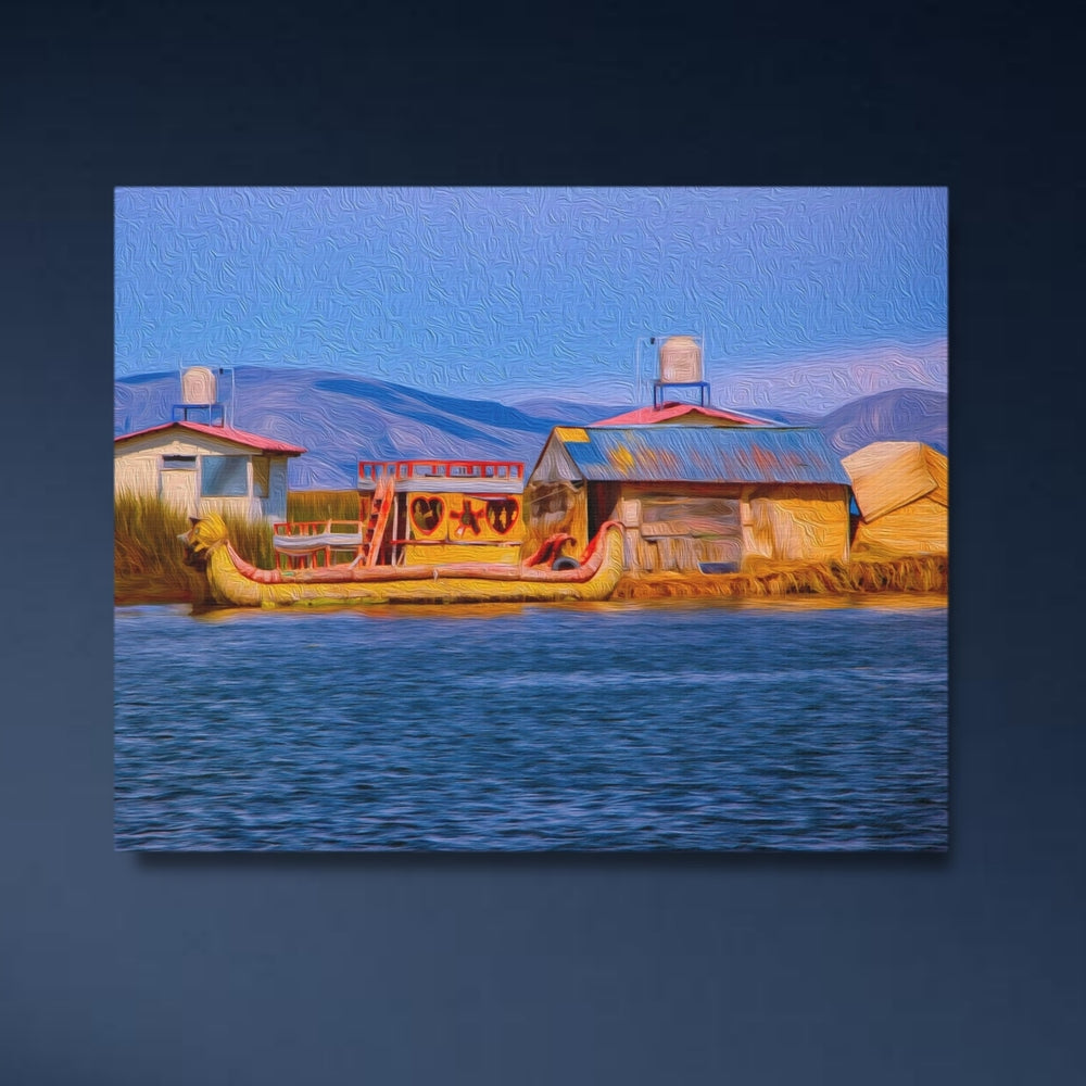 Lake Titicaca, Peru | Floating Islands Reed Boats | Original Series Gallery Canvas detail
