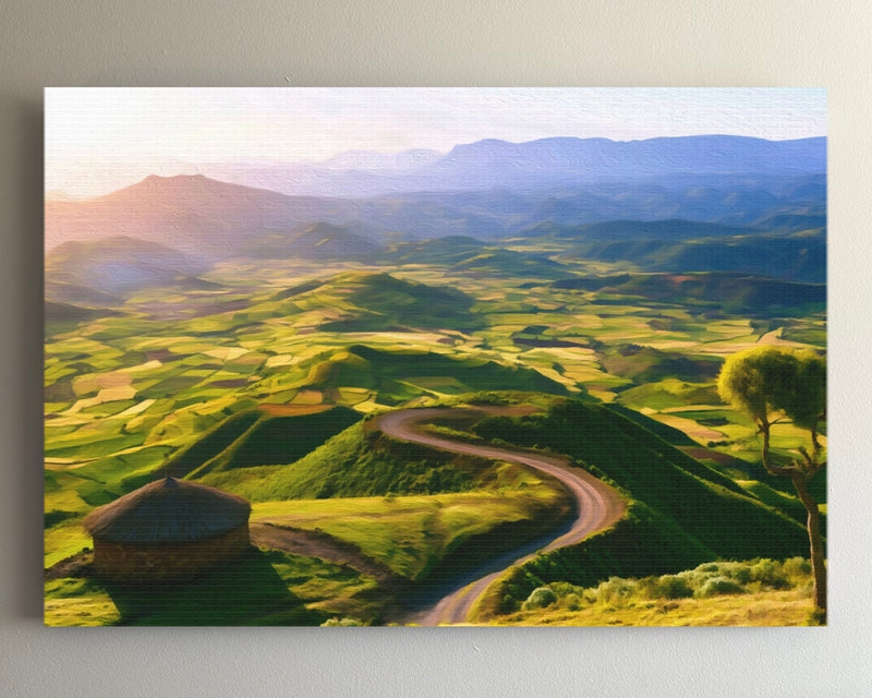 Ethiopian Highland Valley Road — Lalibela, Ethiopia