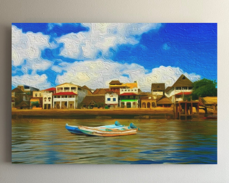 Lamu Waterfront Village Scene — Lamu Town, Kenya