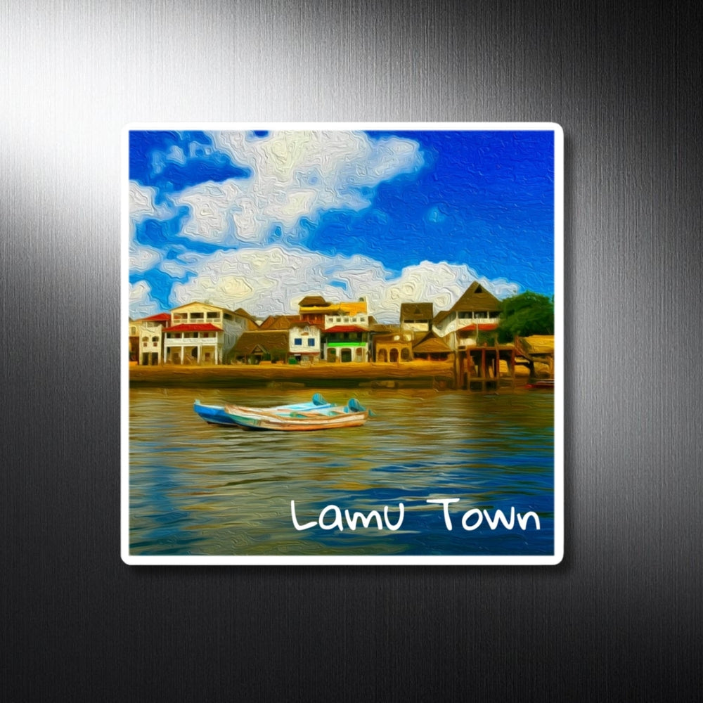 Lamu Town, Kenya | Lamu Waterfront Village Scene | Original Series Decorative Magnet