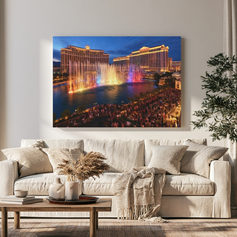 Bellagio Fountains Night Show — Las Vegas, Nevada, view 1