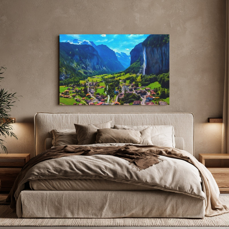 Staubbach Falls & Valley Village — Lauterbrunnen, Switzerland, view 6