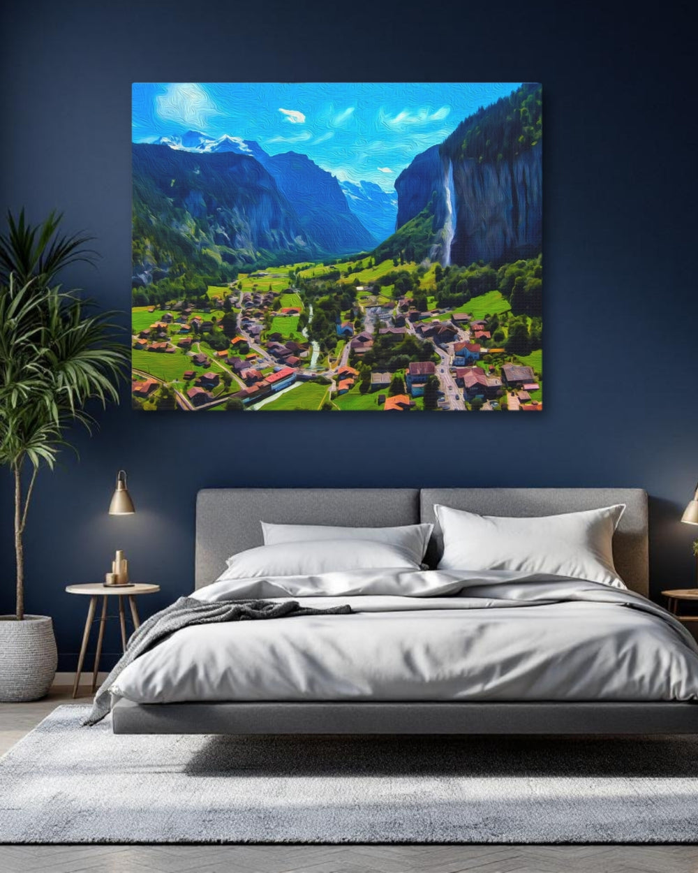 Lauterbrunnen, Switzerland | Alpine Valley Waterfall Village | Original Series Gallery Canvas detail
