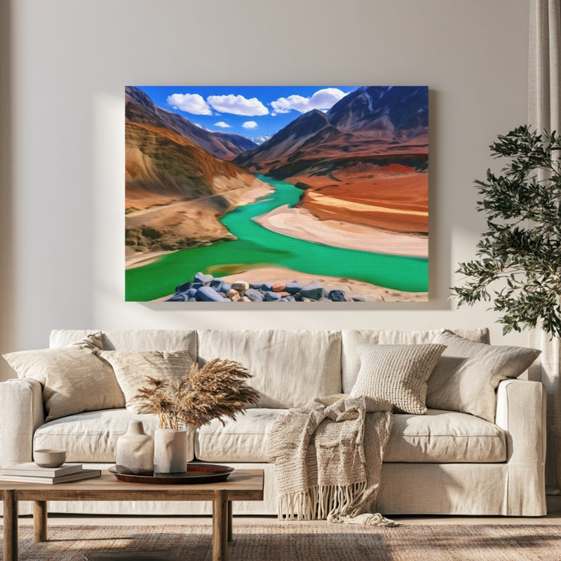 Indus Zanskar River Confluence — Leh Ladakh, India, view 1