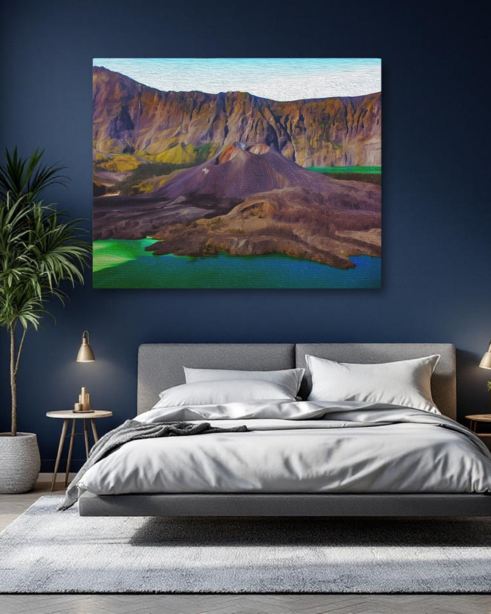 Lombok, Indonesia | Volcanic Crater Lake Vista | Original Series Gallery Canvas detail