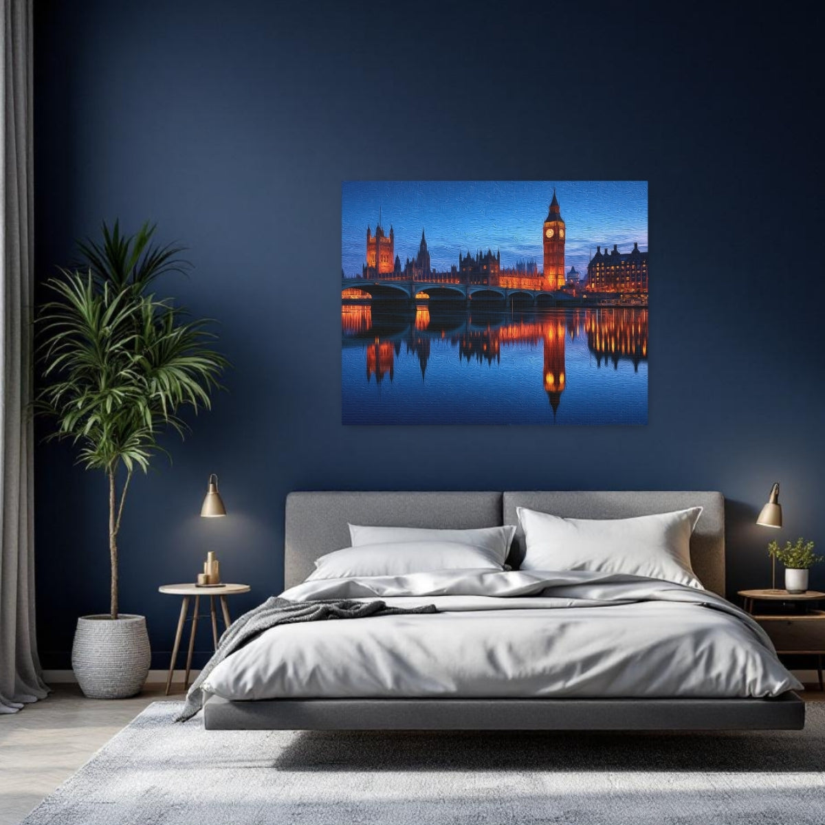 London, England | Big Ben Westminster Bridge Thames | Original Series Gallery Canvas detail