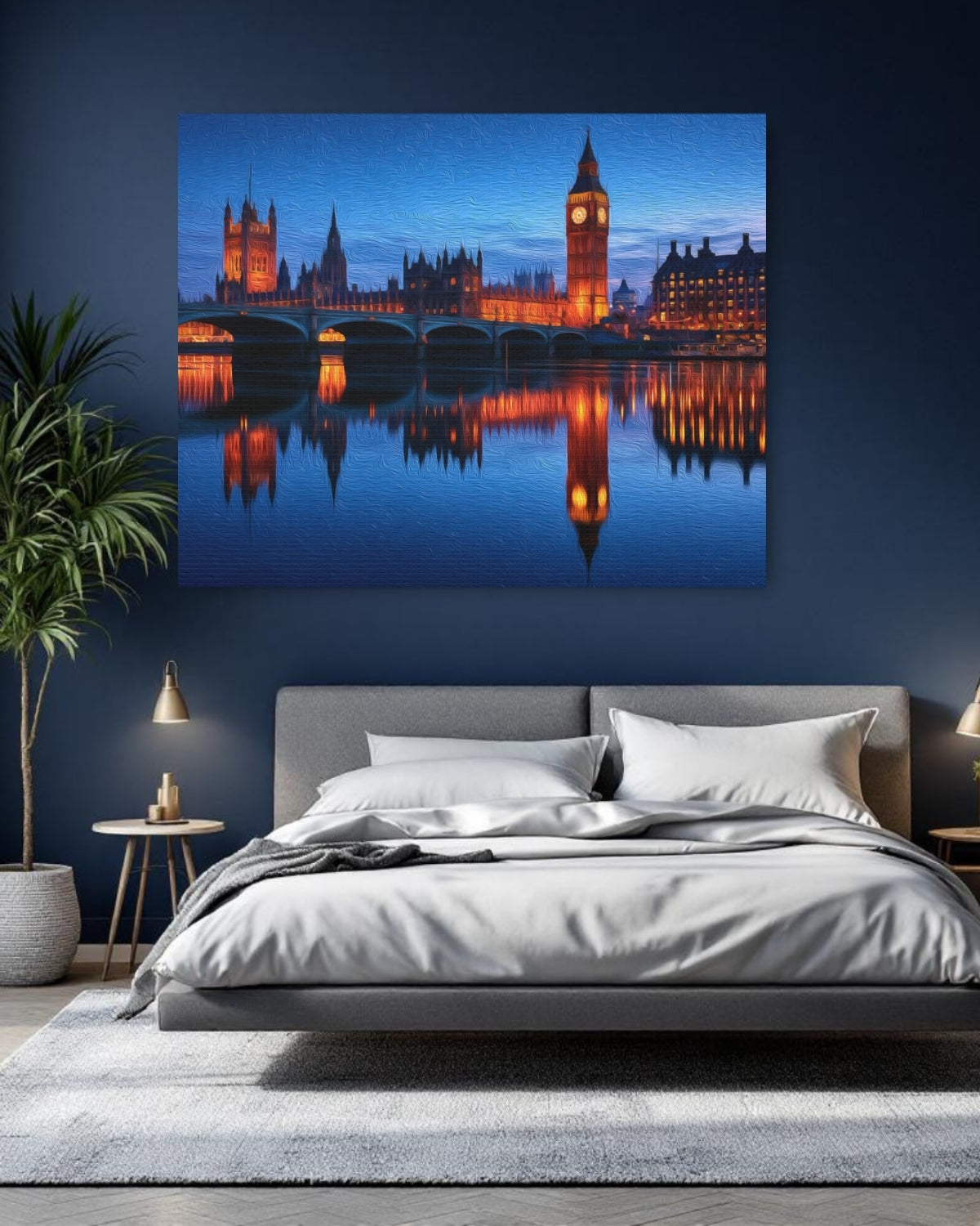 London, England | Big Ben Westminster Bridge Thames | Original Series Gallery Canvas detail