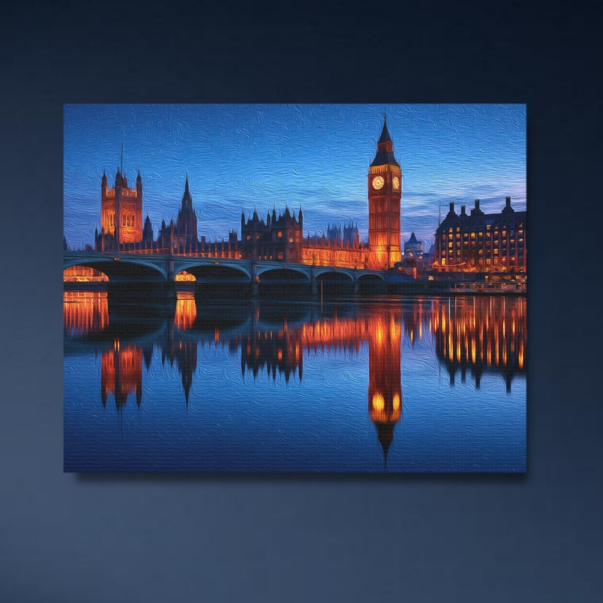 London, England | Big Ben Westminster Bridge Thames | Original Series Gallery Canvas close-up detail