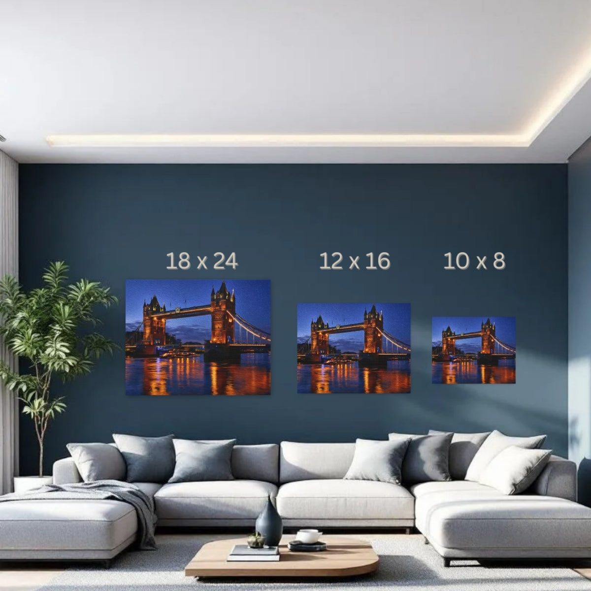 London, England | Tower Bridge Thames River | Original Series Gallery Canvas detail