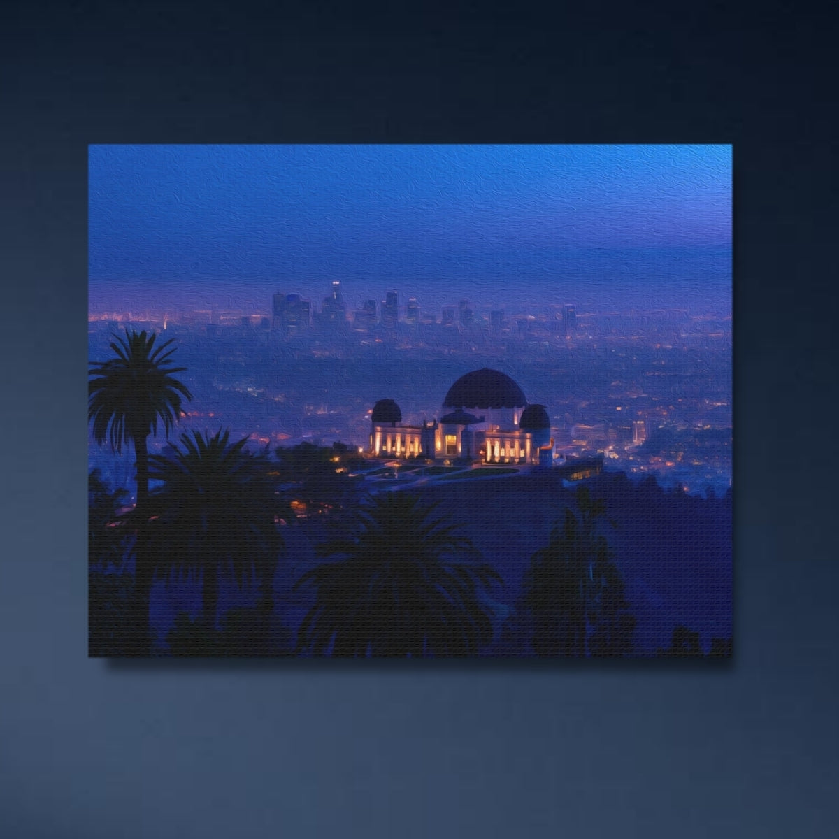 Griffith Observatory City Twilight — Los Angeles, California, close-up detail
