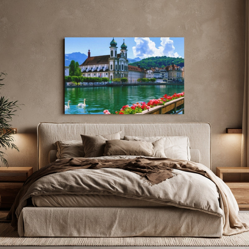 Jesuit Church Lucerne Waterfront — Lucerne, Switzerland, view 6