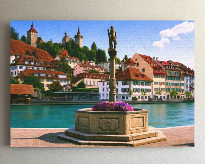 Lucerne Reuss Riverfront Fountain — Lucerne, Switzerland