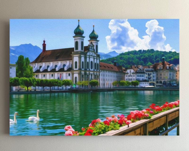 Jesuit Church Lucerne Waterfront — Lucerne, Switzerland