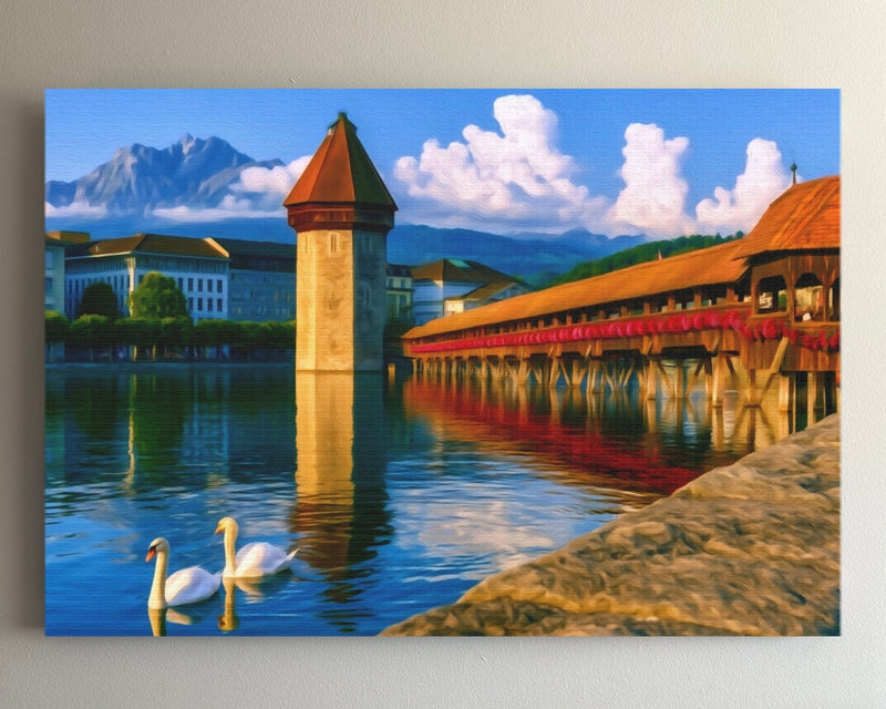 Chapel Bridge Water Tower — Lucerne, Switzerland