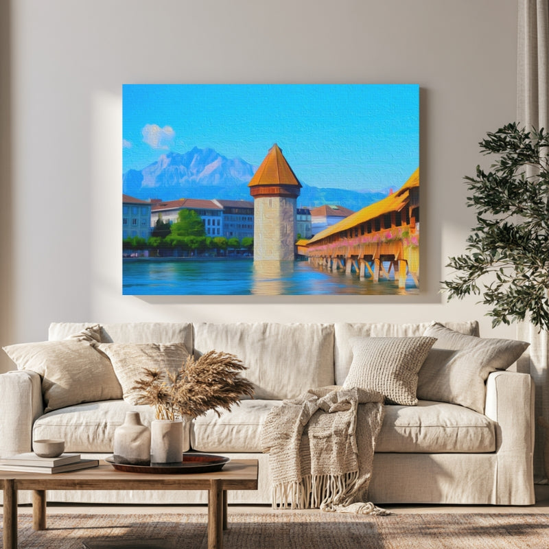 Chapel Bridge Water Tower — Lucerne, Switzerland, view 1