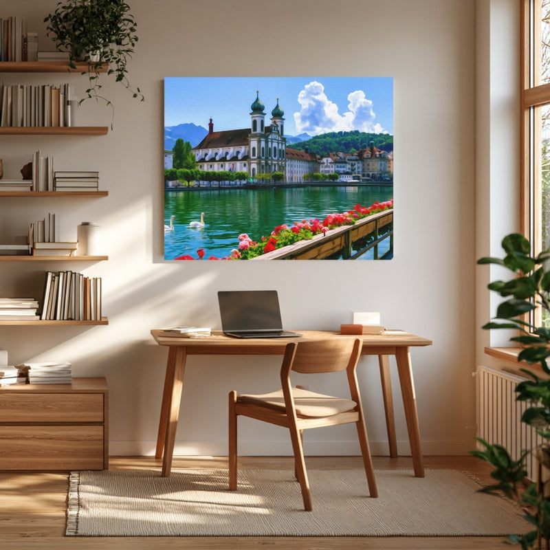 Jesuit Church Lucerne Waterfront — Lucerne, Switzerland, view 4