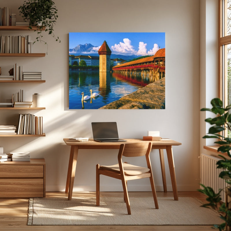 Chapel Bridge Water Tower — Lucerne, Switzerland, view 4