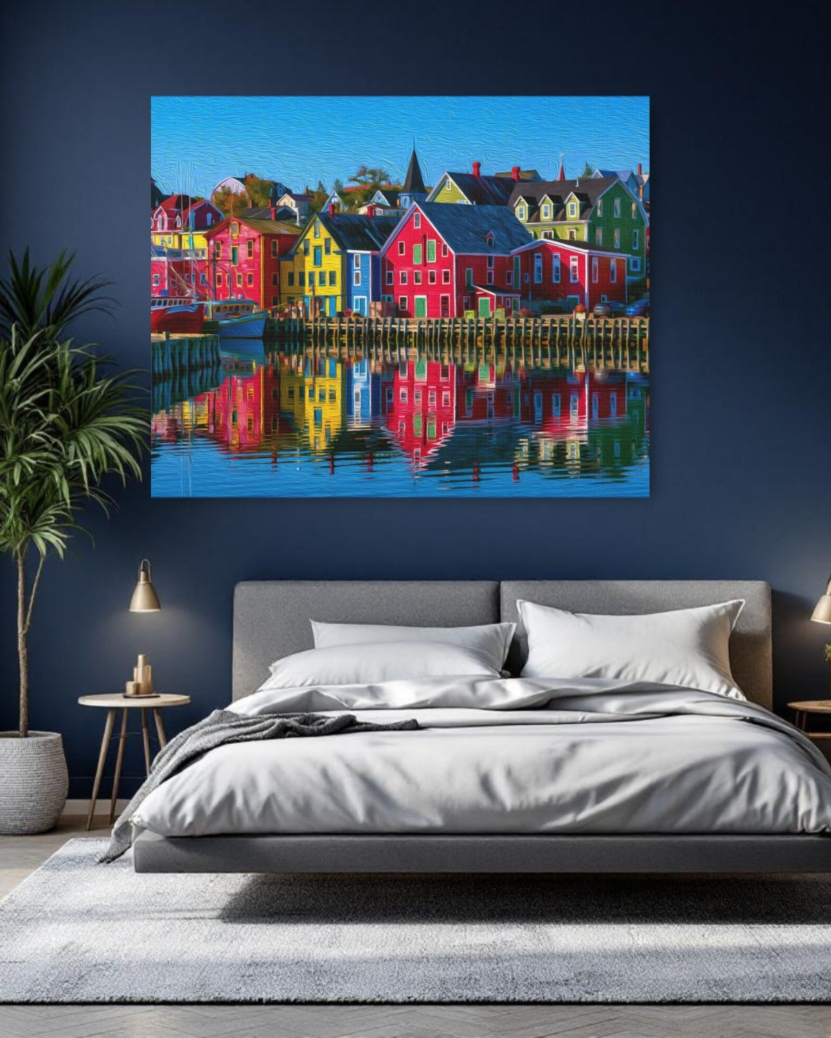 Lunenburg, Nova Scotia | Lunenburg Harbour Colourful Waterfront | Original Series Gallery Canvas detail