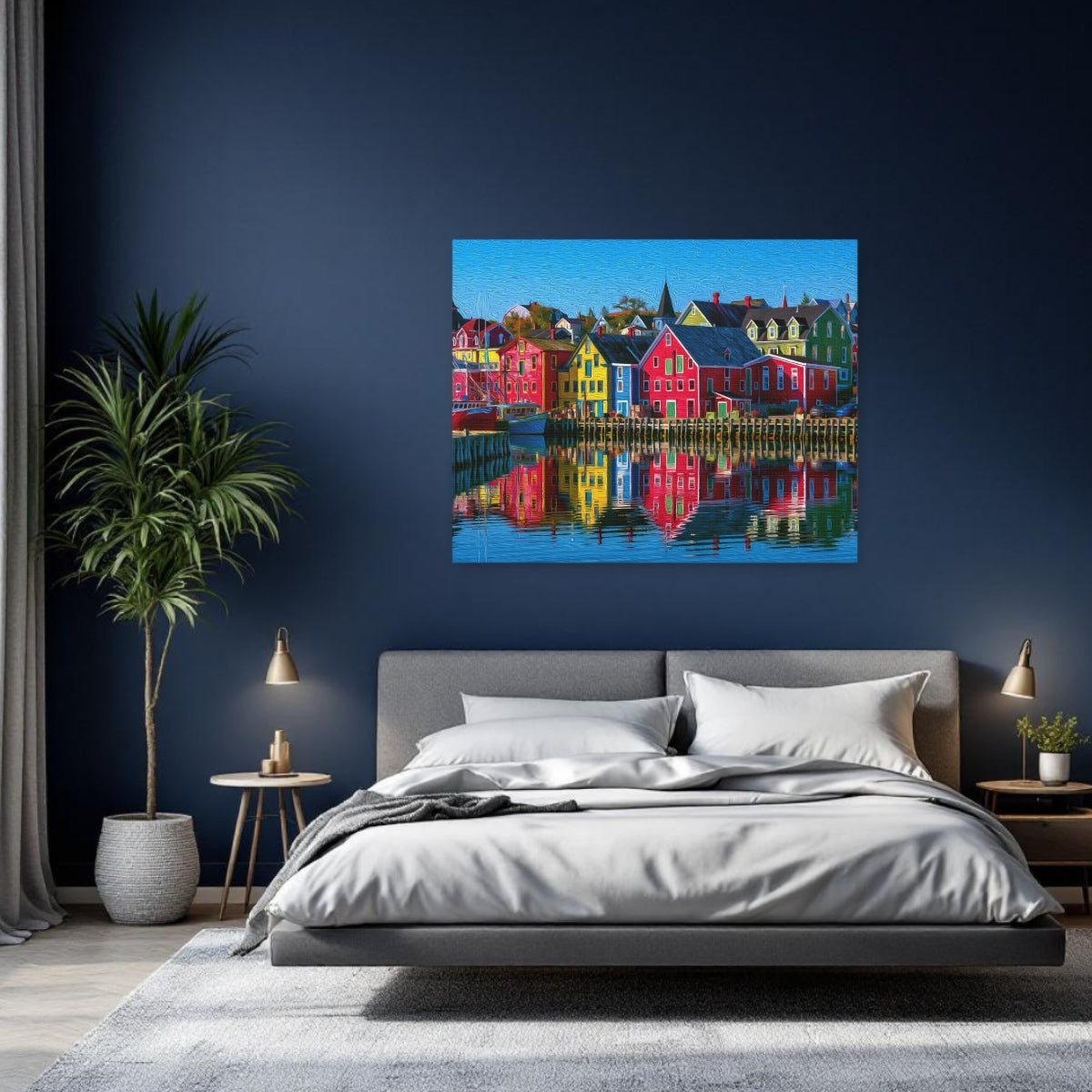 Lunenburg, Nova Scotia | Lunenburg Harbour Colourful Waterfront | Original Series Gallery Canvas detail