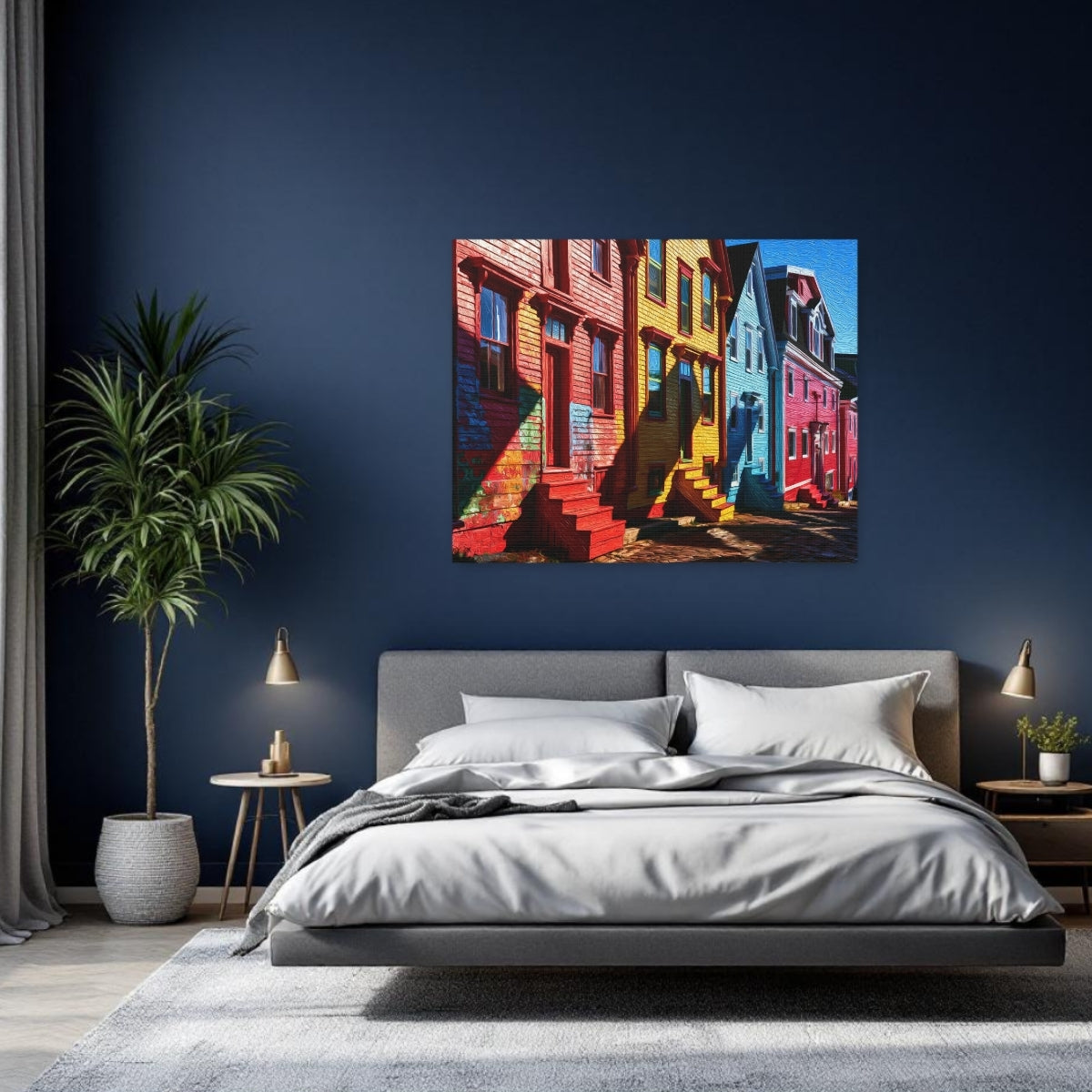 Lunenburg, Nova Scotia | Lunenburg Painted Row Houses | Original Series Gallery Canvas detail