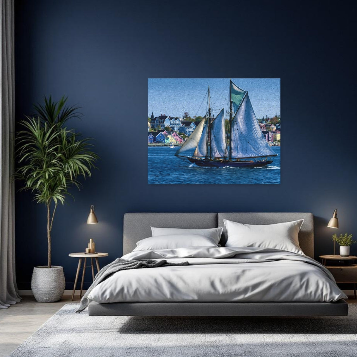 Lunenburg, Nova Scotia | Lunenburg Harbour Schooner Sail | Original Series Gallery Canvas detail