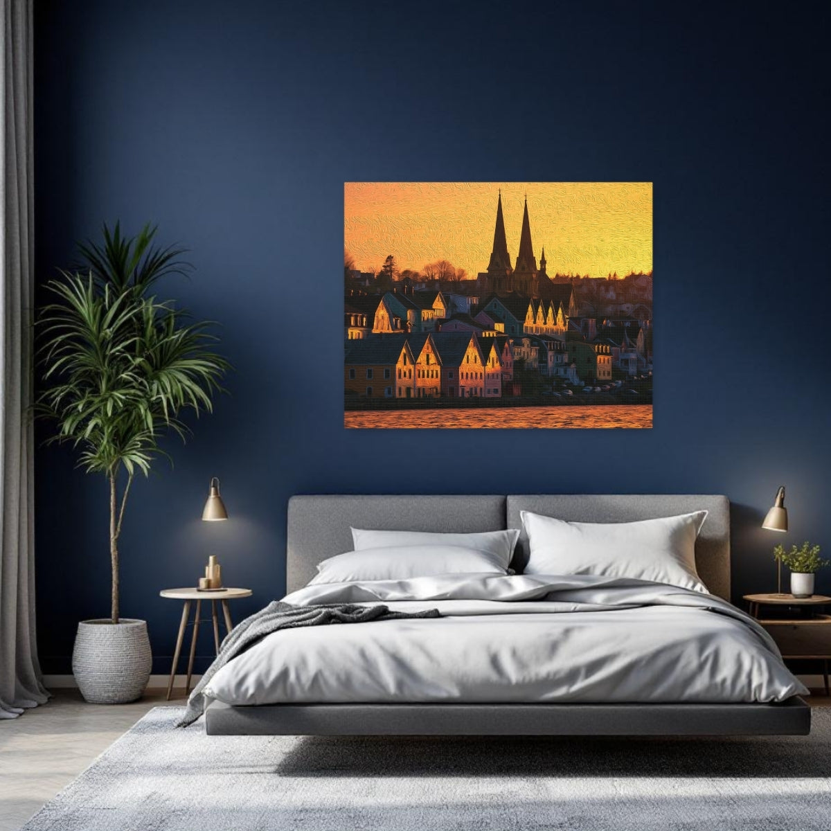 Lunenburg, Nova Scotia | Lunenburg Old Town Waterfront Churches | Original Series Gallery Canvas detail