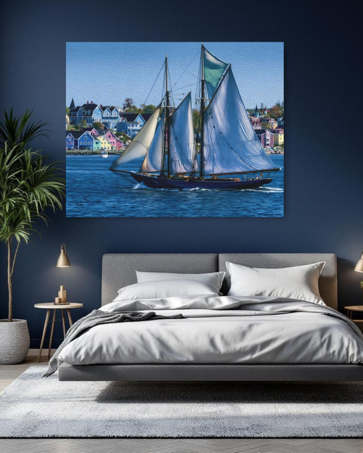 Lunenburg, Nova Scotia | Lunenburg Harbour Schooner Sail | Original Series Gallery Canvas detail