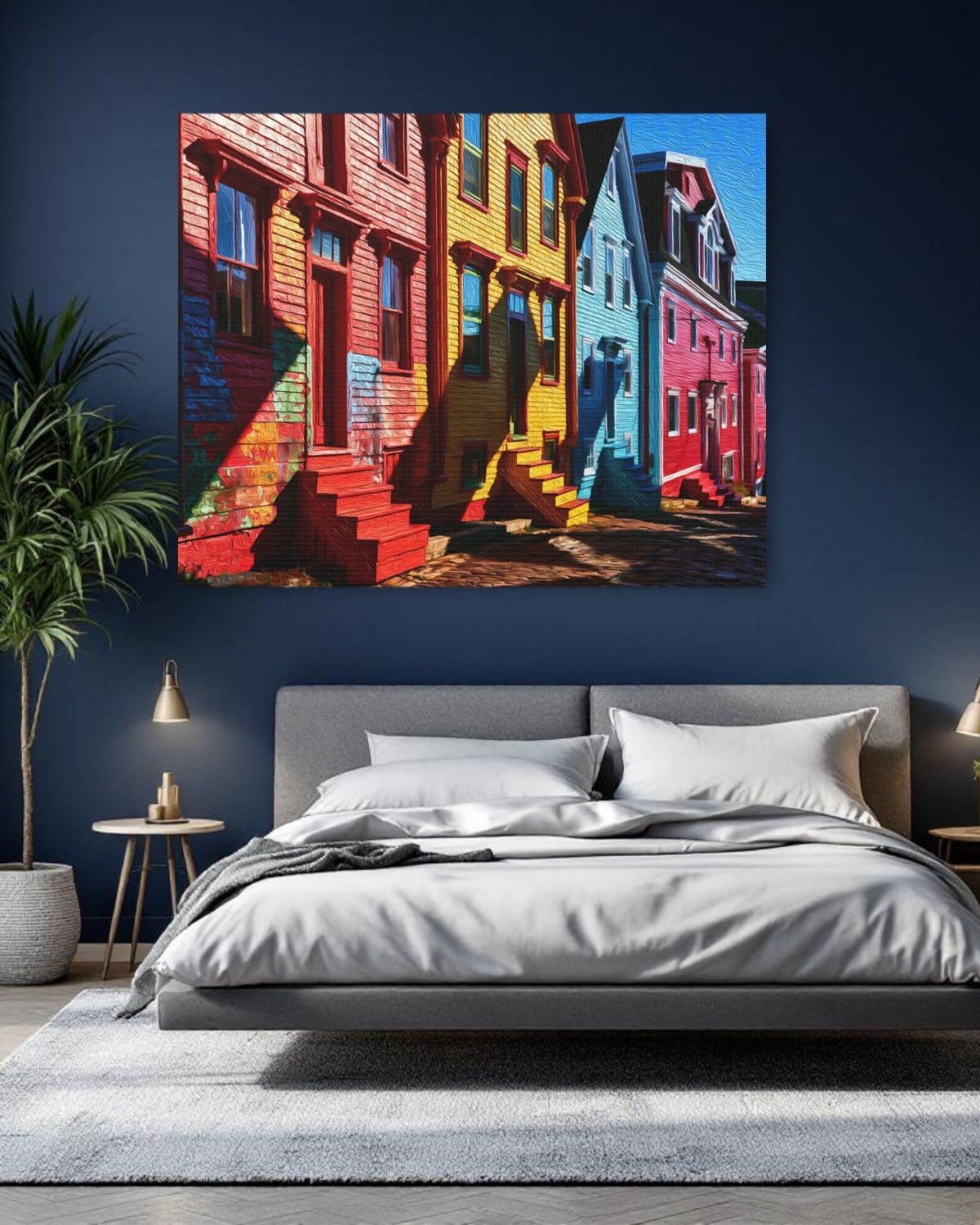Lunenburg, Nova Scotia | Lunenburg Painted Row Houses | Original Series Gallery Canvas detail