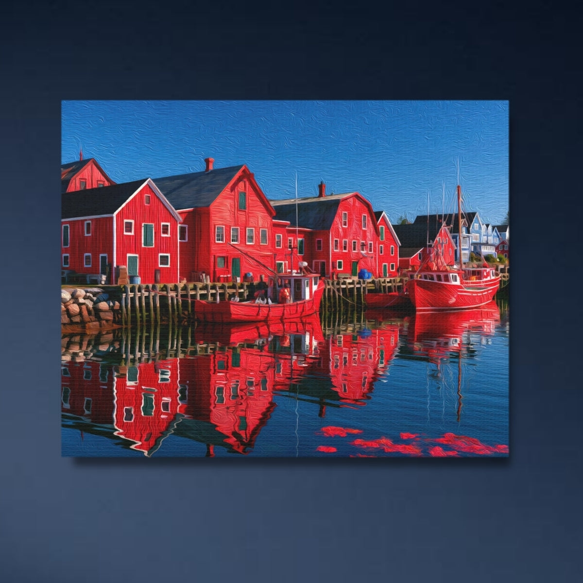 Lunenburg, Nova Scotia | Lunenburg Historic Waterfront Wharves | Original Series Gallery Canvas close-up detail