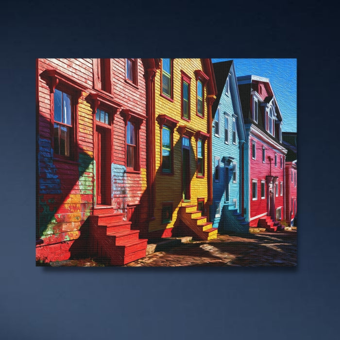 Lunenburg, Nova Scotia | Lunenburg Painted Row Houses | Original Series Gallery Canvas