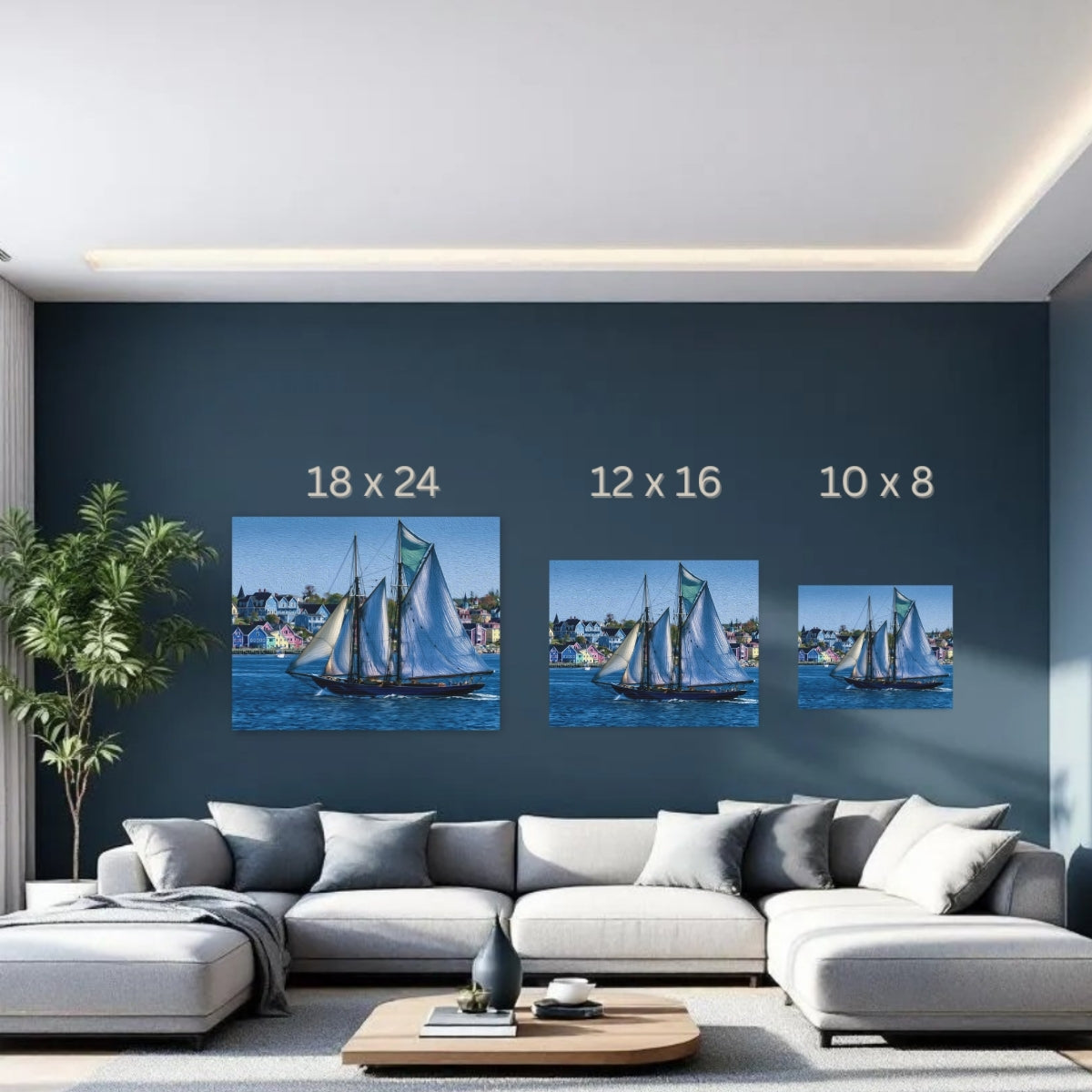 Lunenburg, Nova Scotia | Lunenburg Harbour Schooner Sail | Original Series Gallery Canvas detail