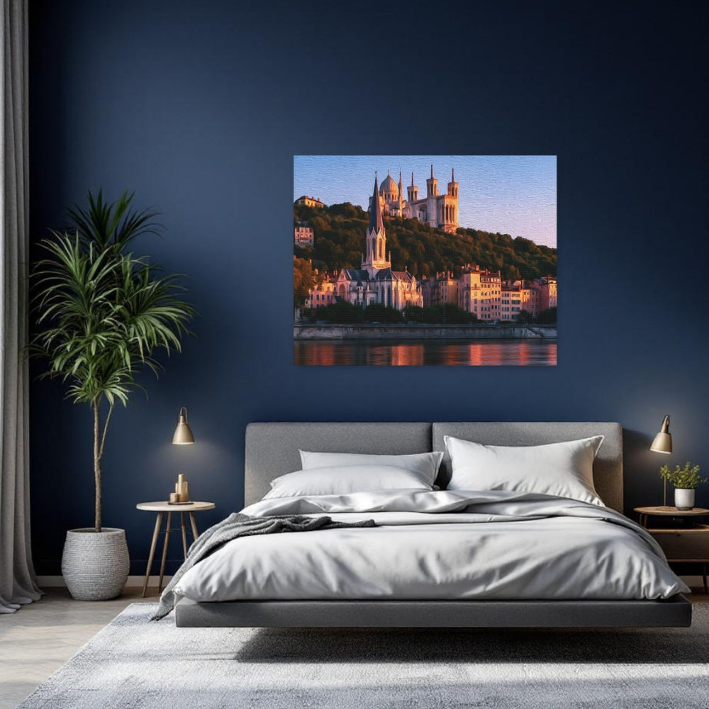 Lyon, France | Fourvière Hill River View | Original Series Gallery Canvas detail