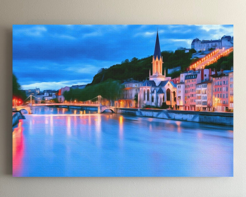 Saone River Saint Georges Church — Lyon, France