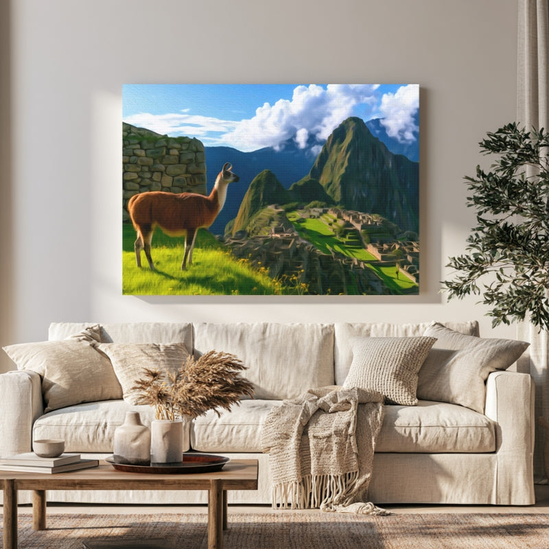 Machu Picchu Llama Overlook — Machu Picchu, Peru, view 1