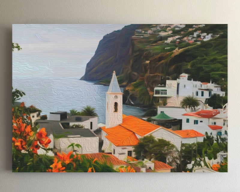 Coastal Village Church View — Madeira, Portugal