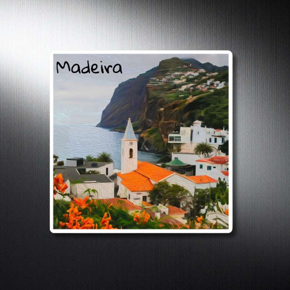 Madeira, Portugal | Coastal Village Church View | Original Series Decorative Magnet