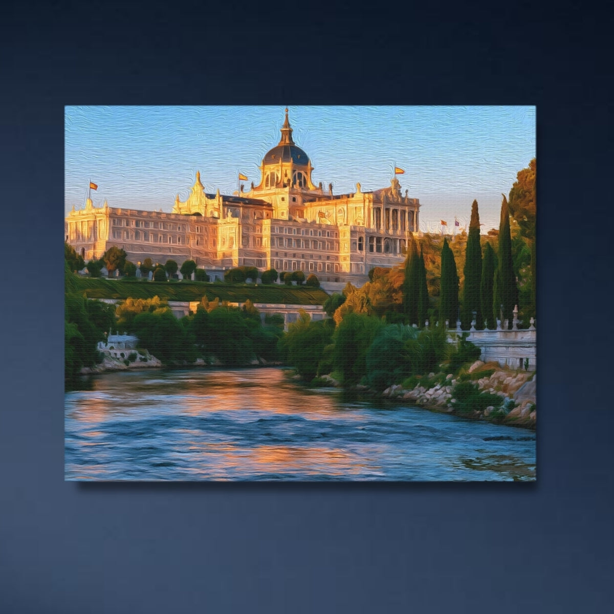 Royal Palace Along River — Madrid, Spain, close-up detail