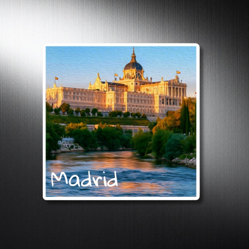 Madrid, Spain | Royal Palace Along River | Original Series Decorative Magnet