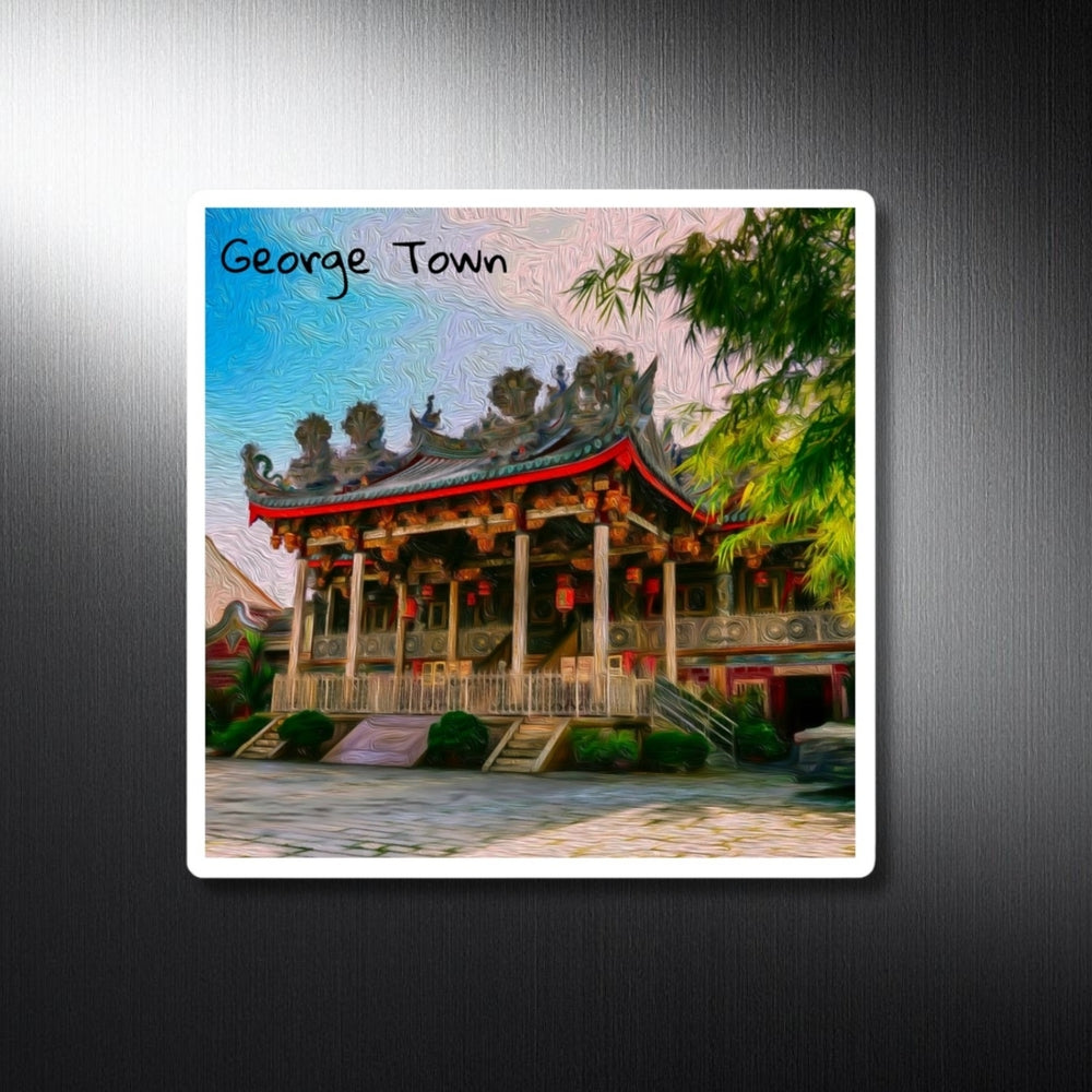 George Town, Malaysia | Traditional Chinese Temple Courtyard | Original Series Decorative Magnet