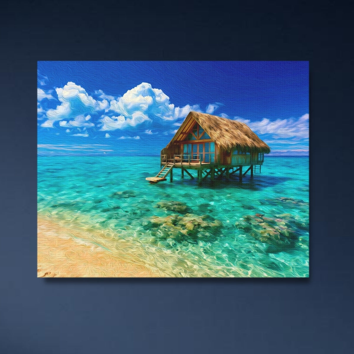 Overwater Bungalow Tropical Lagoon — Maldives, close-up detail