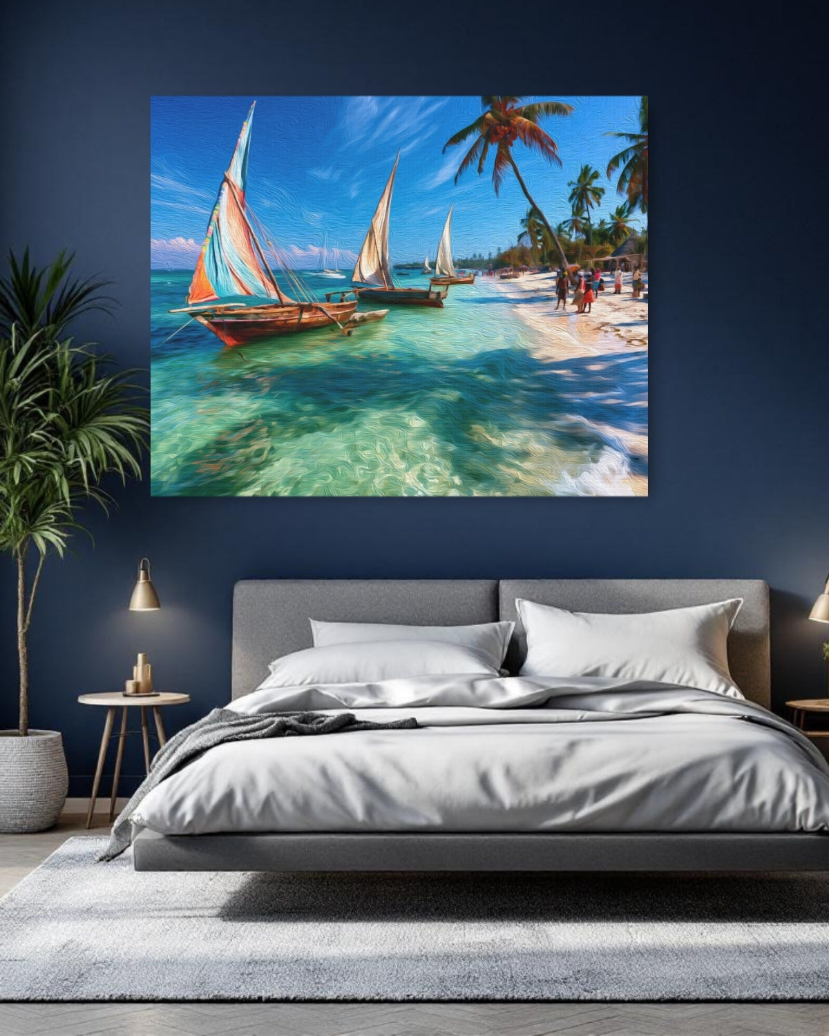 Dhows on Tropical Shore — Malindi, Kenya, study 1