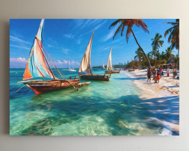 Dhows on Tropical Shore — Malindi, Kenya